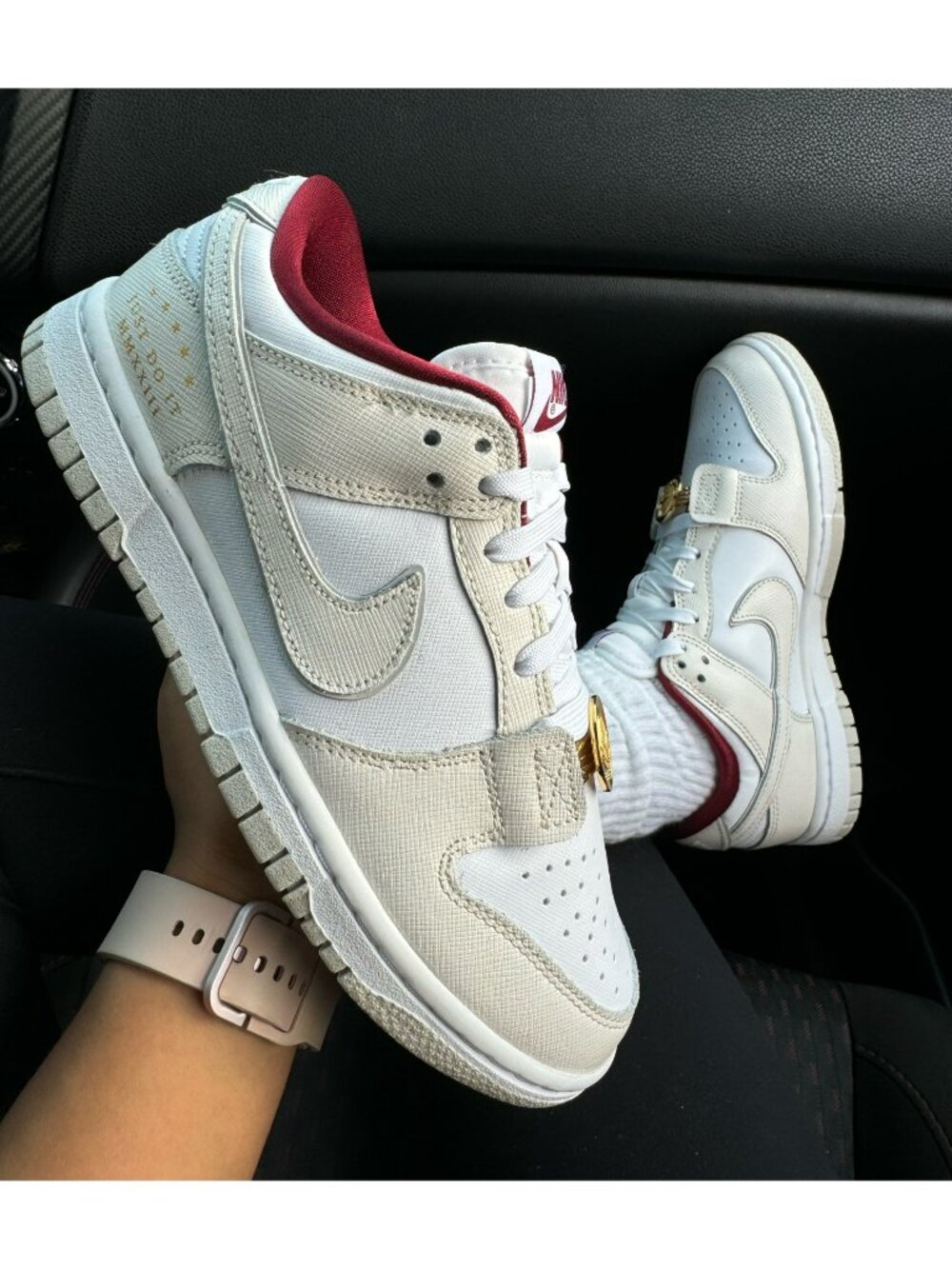 ❤️ D6- SIZE 6 WOMEN'S NIKE DUNK LOW WHITE / PHANTOM TEAM RED DV1160 100